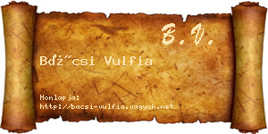 Bácsi Vulfia névjegykártya